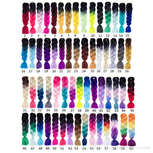 Free sample ombre Jumbo Braiding Hair 24 inches 100g crochet Braid Hair Extension Synthetic Hair Crochet Pre Stretched